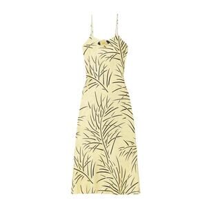 Rodarte 'Embellished' Yellow Printed Silk-Jacquard Midi Dress Size 12
